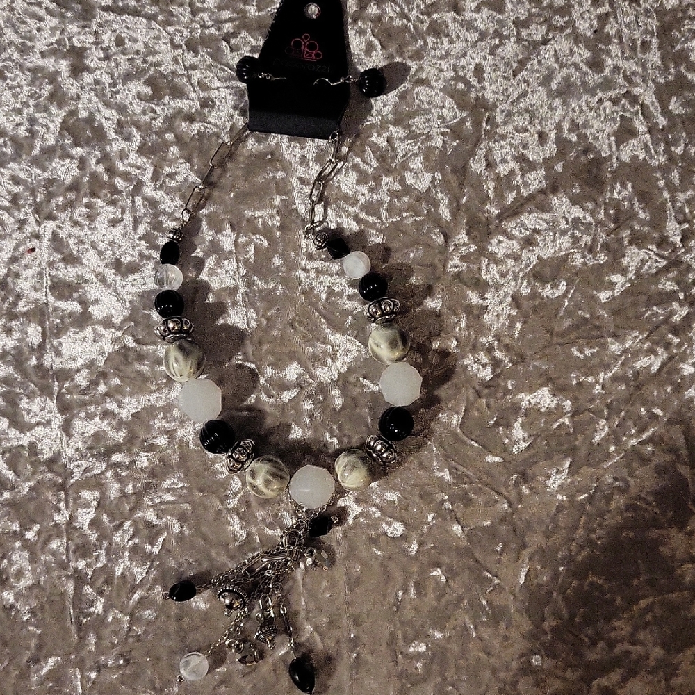Paparazzi Black and White Beaded Necklace